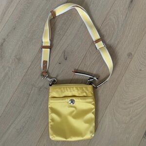 Elegant Coach Canary Yellow satin finish Adjustable straps crossbody bag
